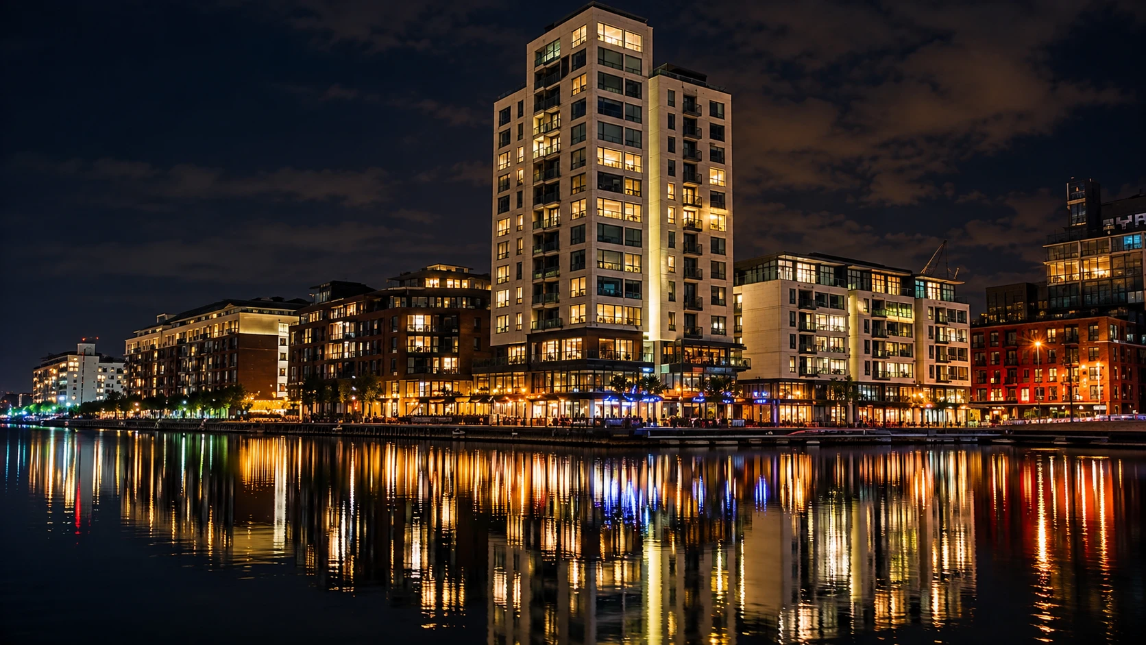 Charlotte Quay, Dublin, at night